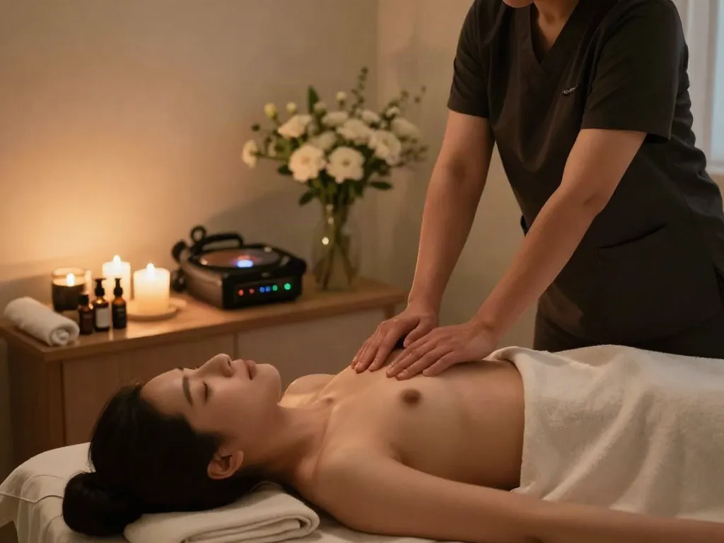 Experience 강서구출장안마 in a tranquil massage room with soothing ambiance and relaxing elements.
