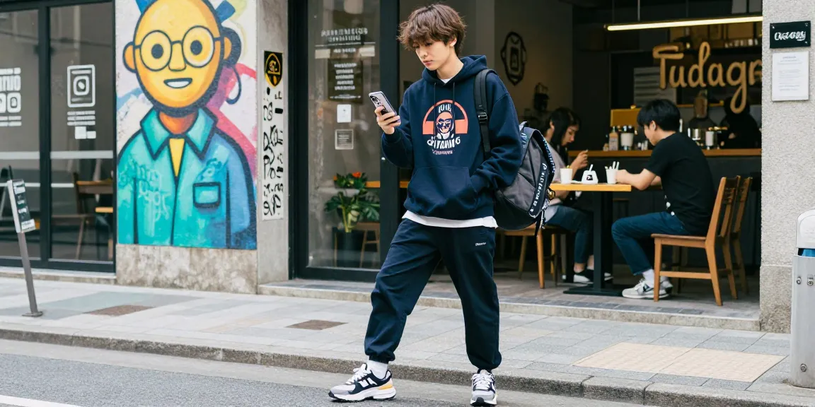 インスタグラム フォロワー 購入のためにスマートフォンを持った若い日本人インフルエンサーのスタイリッシュな街中のシーン。