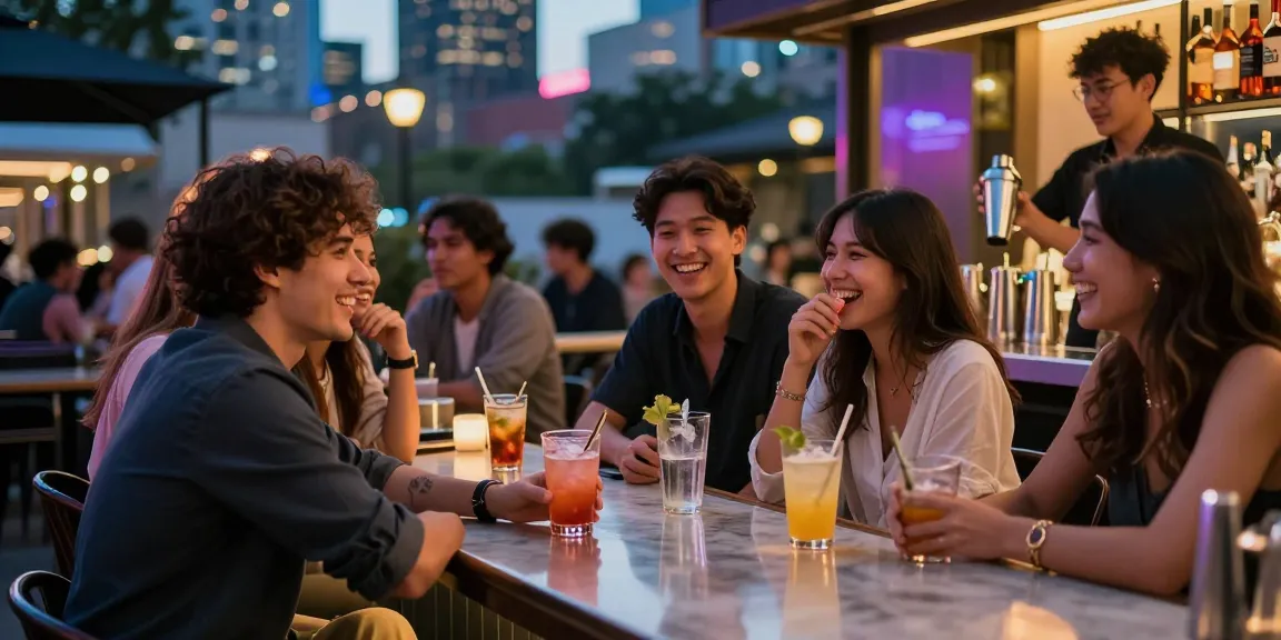 퀸알바와 함께 활기찬 강남의 밤문화를 즐기는 젊은이들
