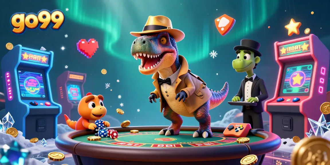 Experience thrilling blackjack fun with go99, featuring a cartoon velociraptor and casino dynamics.