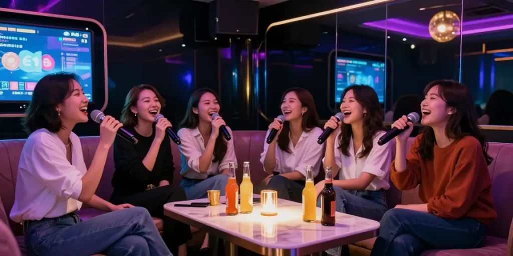 강남유앤미에서 즐거운 시간을 보내는 친구들