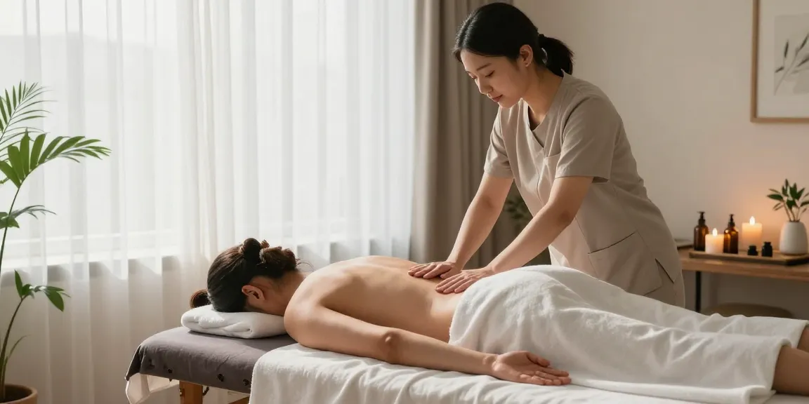 출장안마를 받으며 편안한 환경에서 긴장을 푸는 모습