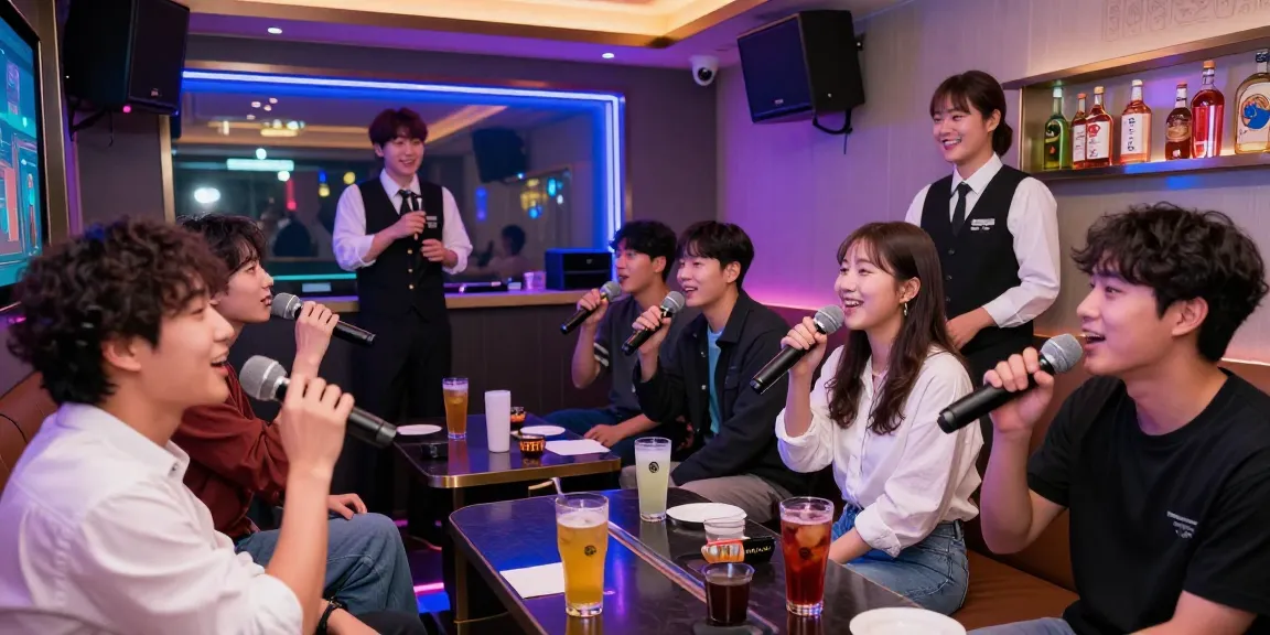 인천쓰리노에서 친구들과 함께 노래를 부르며 즐기는 모습