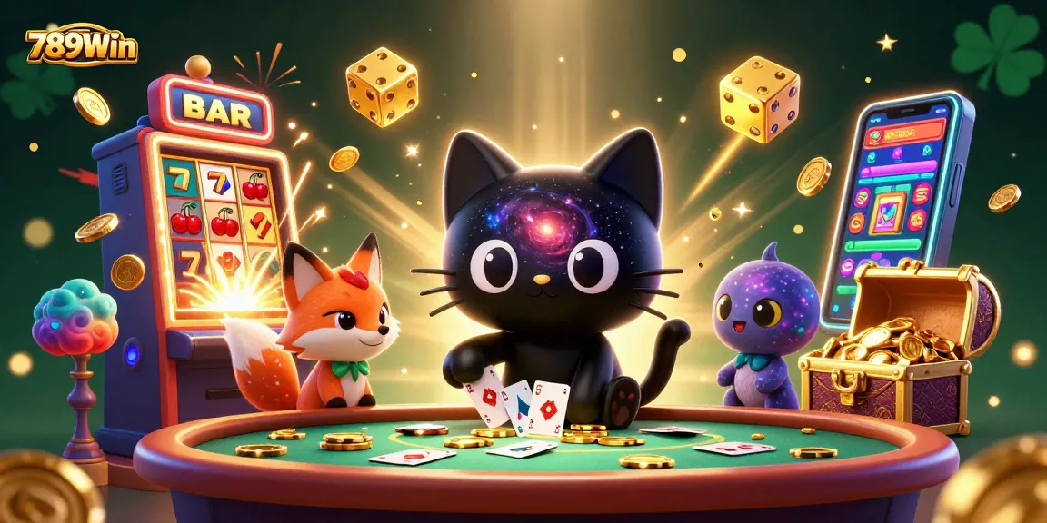 Engage with the 789Win cosmic gaming experience featuring vibrant characters and thrilling casino elements.