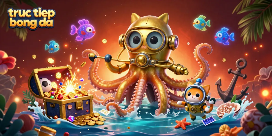 Experience the excitement of truc tiep bong da with vibrant visuals, sports elements, and treasure at play.